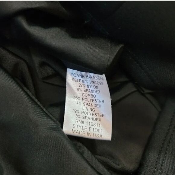 Yoana Baraschi Ponte Knit Vneckline Cap Sleeve Sheath Dress in Black Size Small - Picture 8 of 10